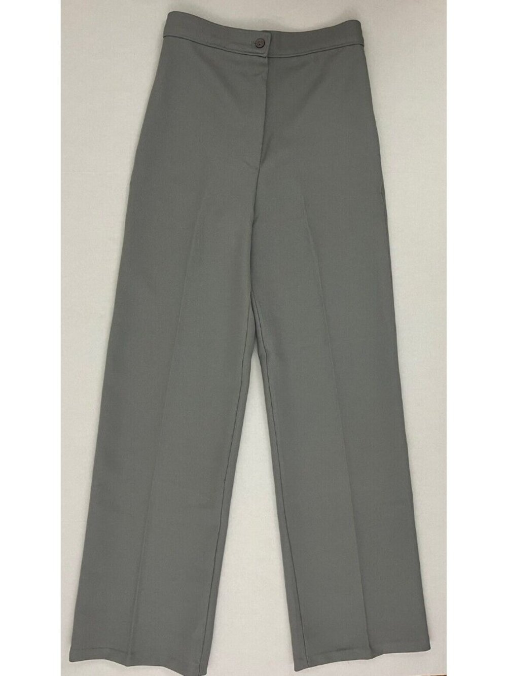 Vintage 70s Sears Women's 12 Polyester High Waist Pants Granny Gray Wide Leg